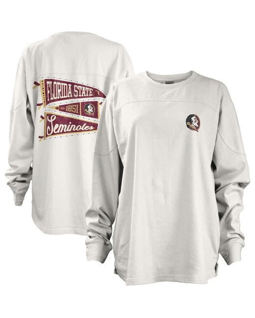 Pressbox Florida State Seminoles Pennant Stack Oversized Long Sleeve T-shirt