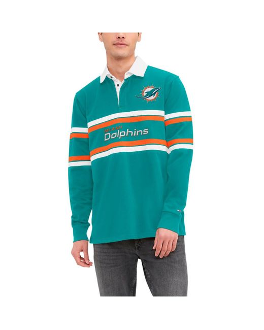Tommy Hilfiger Miami Dolphins Cory Varsity Rugby Long Sleeve T-shirt