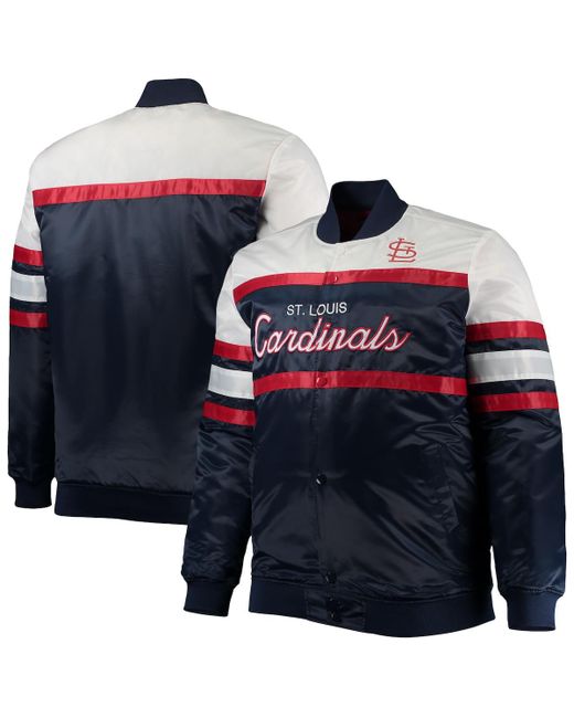 Mitchell & Ness Red St. Louis Cardinals Big and Tall Coaches Satin Full-Snap Jacket