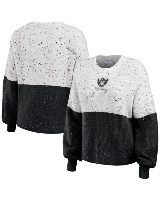 Wear By Erin Andrews Black Las Vegas Raiders Block Pullover Sweater