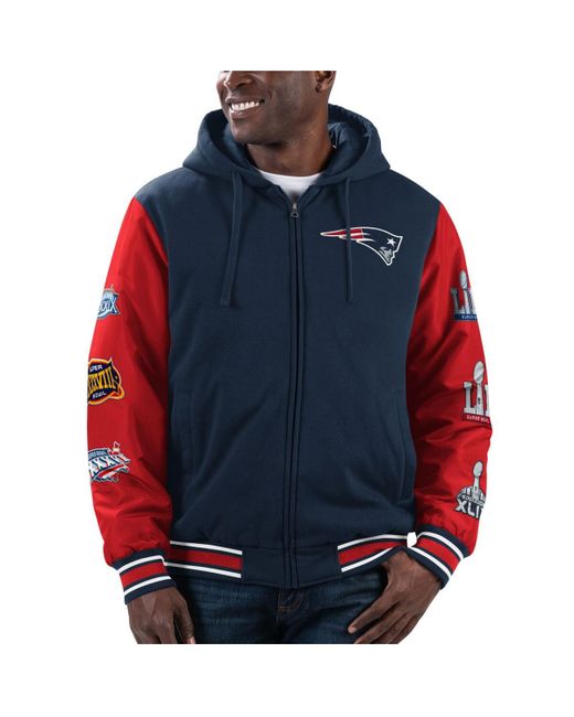 G-iii Sports By Carl Banks Red New England Patriots Player Option Full-Zip Hoodie Jacket