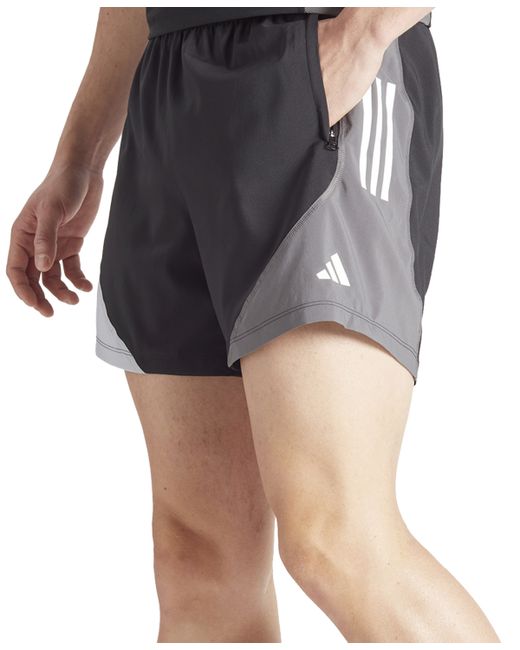 Adidas Own The Run Colorblock Moisture-Wicking Shorts Silver/Grey