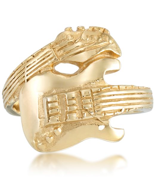 Andrew Charles By Andy Hilfiger Guitar Ring Yellow Ion-Plated Stainless Steel