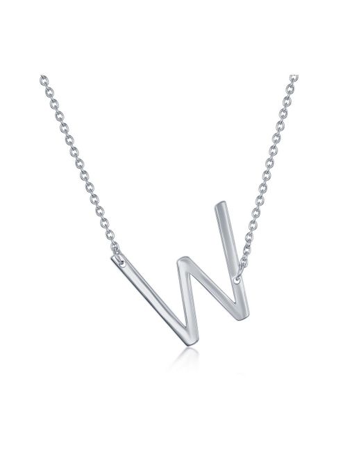 Simona Sterling Sideways Initial Necklace