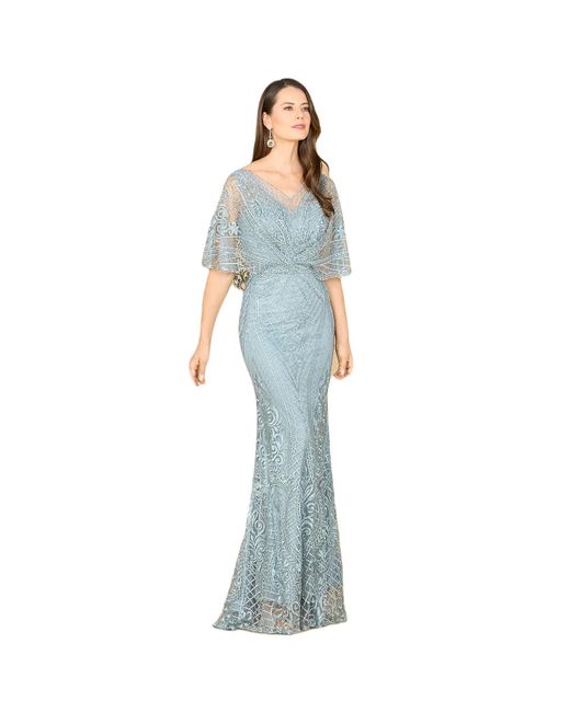 Lara Cape Sleeve Mermaid Gown
