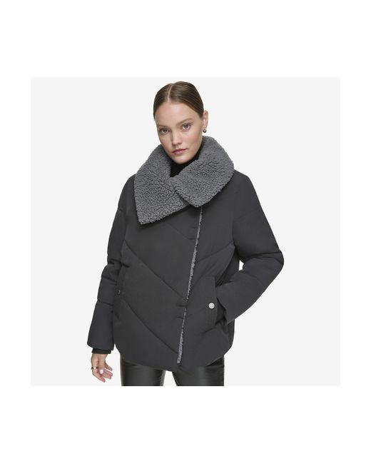 Andrew Marc Valencia Asymmetrical Quilted Coat