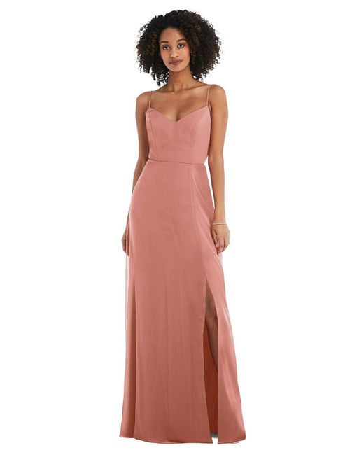 After Six Tie-Back Cutout Maxi Dress with Front Slit