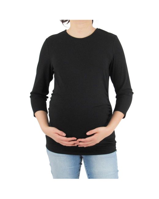 Indigo Poppy Long Sleeve Maternity T-Shirt
