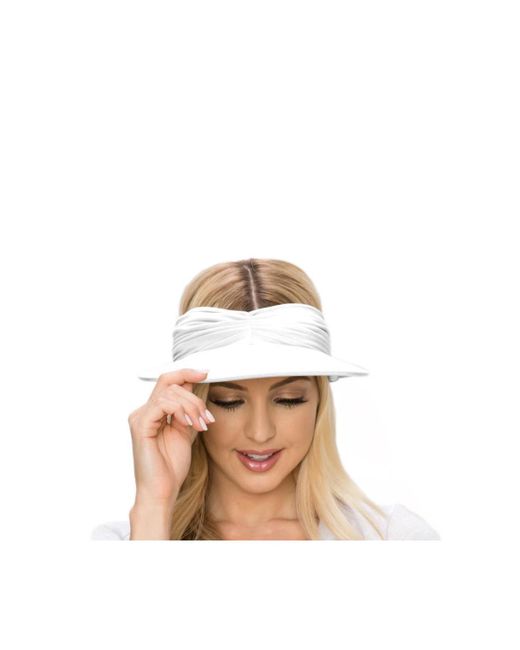 Haute Edition Ruched Stretchy Headband Sun Visor Hat