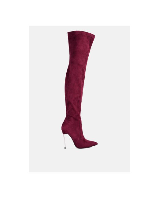London Rag jaynetts stretch suede micro over the knee boots