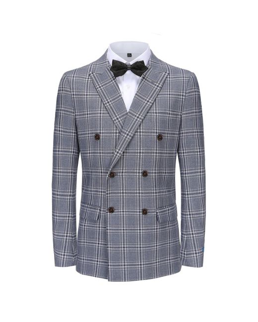 Braveman 2-Piece Double Breasted Glen Plaid Slim Fit Suit