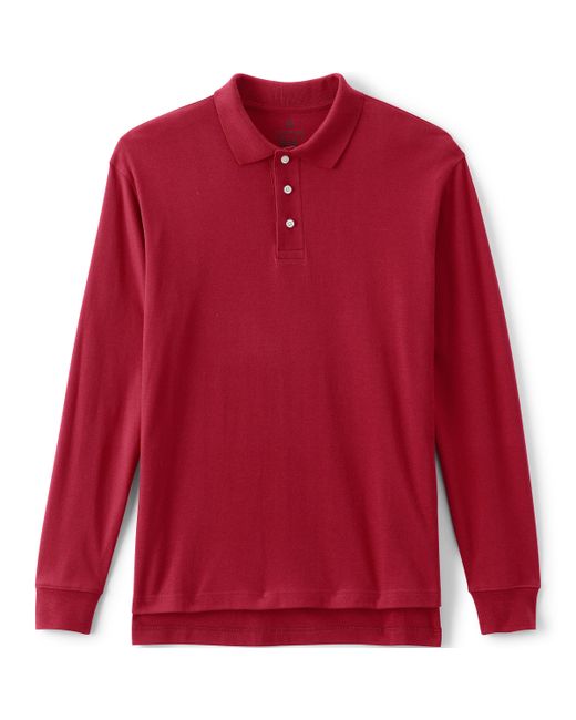 Lands' End School Uniform Long Sleeve Interlock Polo Shirt