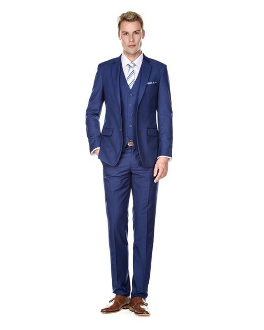 Braveman 3-Piece Premium Vested Slim Fit Suit