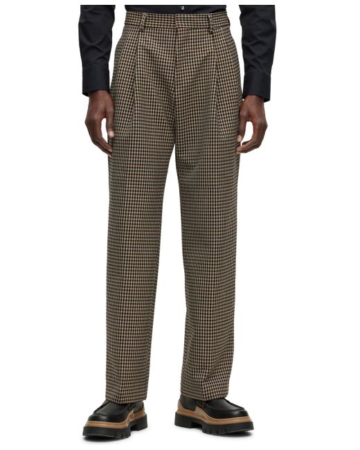 Hugo Boss Boss by Relaxed-Fit Checked Trousers