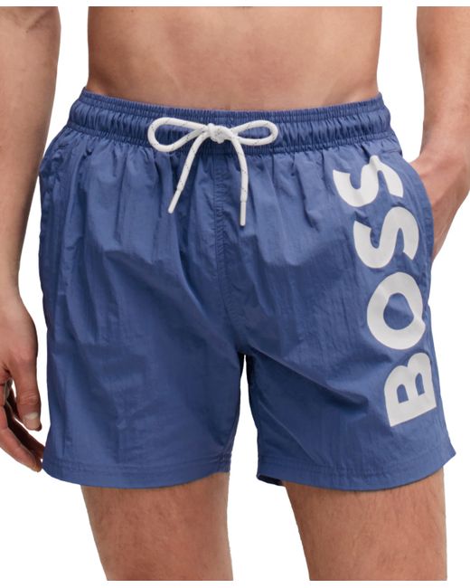Hugo Boss Boss by Quick-Dry Large Logo Print Swim Shorts