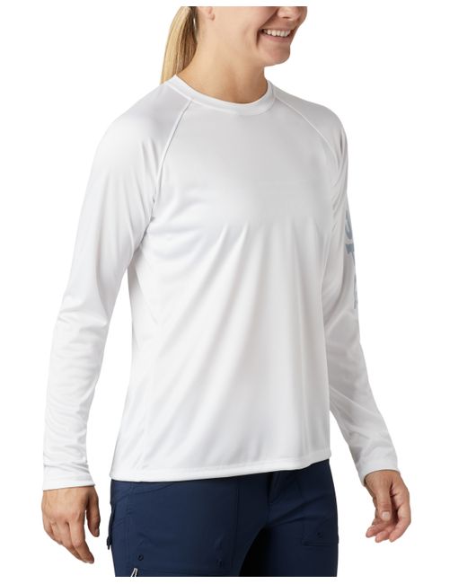 Columbia Pfg Tidal Tee Ii Omni-Shade T-Shirt Cirrus Grey Logo