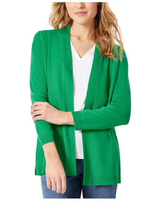 Jones New York Petite Icon Open-Front Relaxed Cardigan
