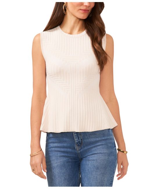 Vince Camuto Plaited Ribbed Flared Hem Sweater Top