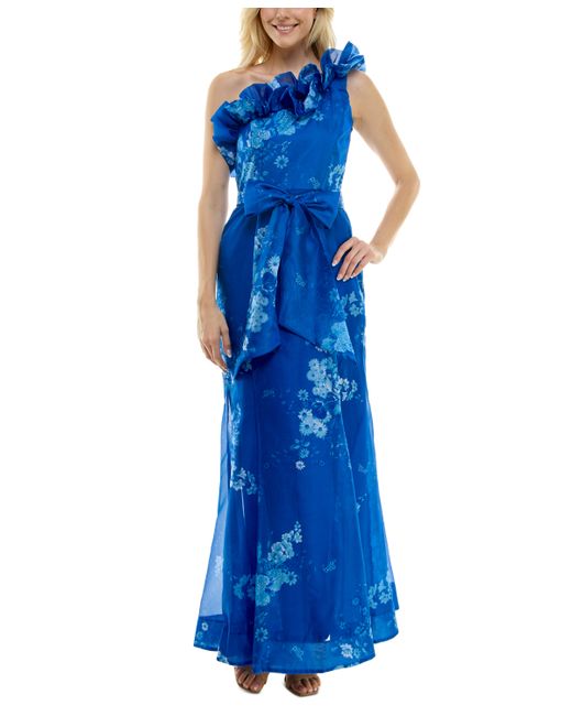Taylor Ruffled One-Shoulder Organza Gown