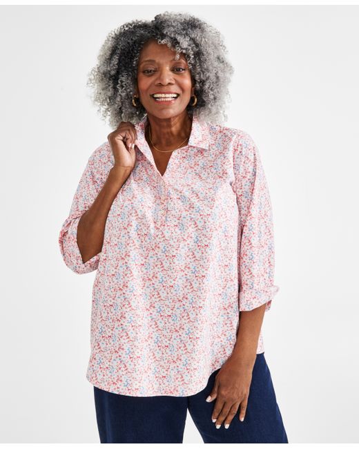 Style & Co Plus Perfect Popover Printed Top Created for