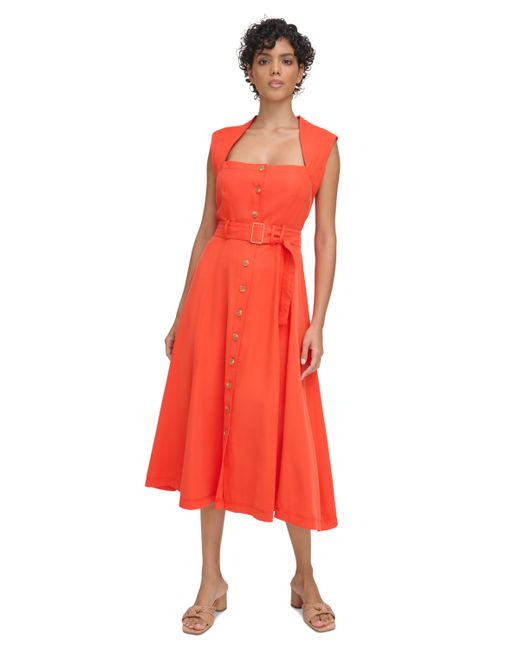 Calvin Klein Button-Front A-Line Dress