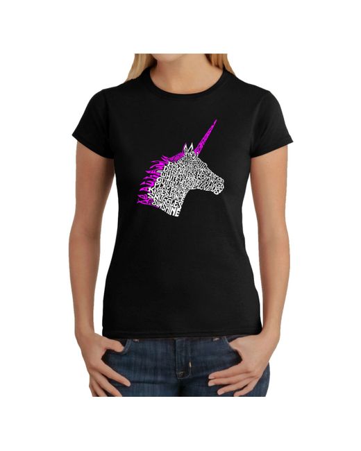 La Pop Art Word Art T-Shirt Unicorn