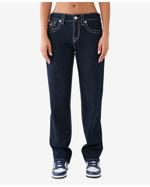 True Religion Ricki Flap Lurex Big T Straight Jeans