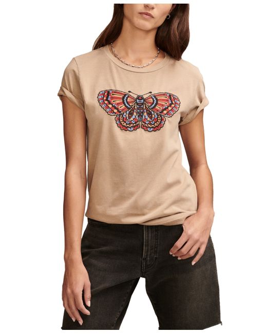 Lucky Brand Multi--Butterfly-Graphic Classic Cotton T-Shirt