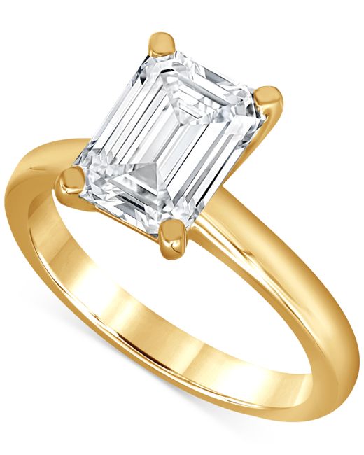 Badgley Mischka Certified Lab Grown Diamond Emerald-Cut Solitaire Engagement Ring 4 ct. t.w. 14k Gold