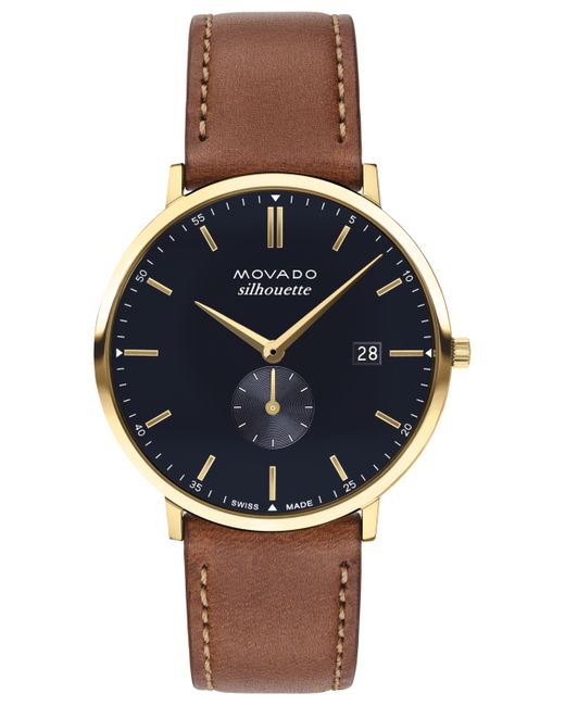 Movado Heritage Tan Genuine Leather Strap Watch 40mm