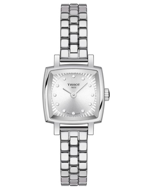 Tissot Swiss Lovely Square Diamond Accent Stainless Steel Bracelet Watch 20mm