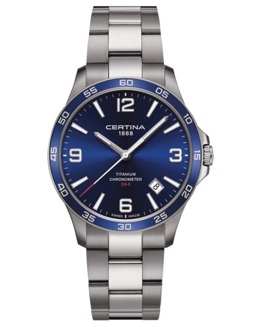 Certina Swiss Ds-8 Titanium Bracelet Watch 42mm