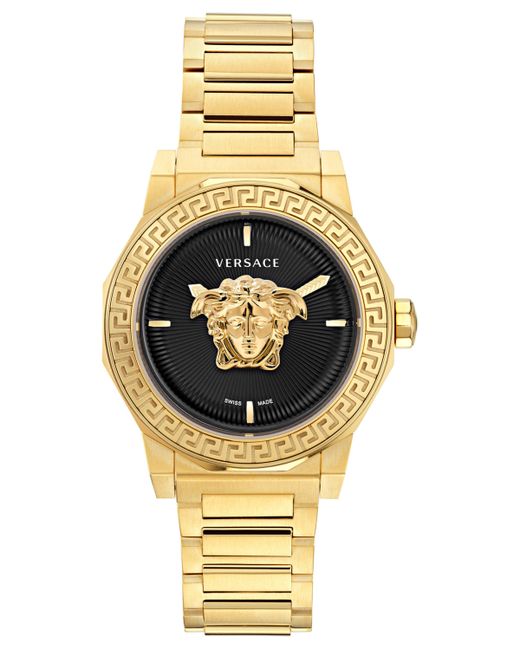 Versace Swiss Medusa Deco Gold Ion Plated Stainless Steel Bracelet Watch 38mm
