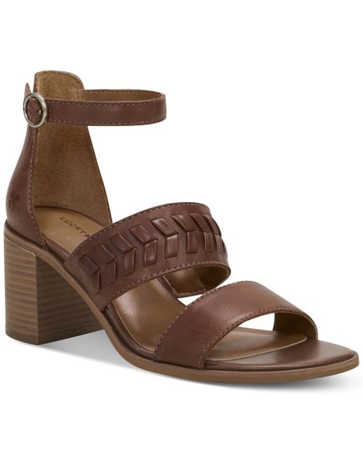 Lucky Brand Serenay Strappy Woven Block-Heel Sandals