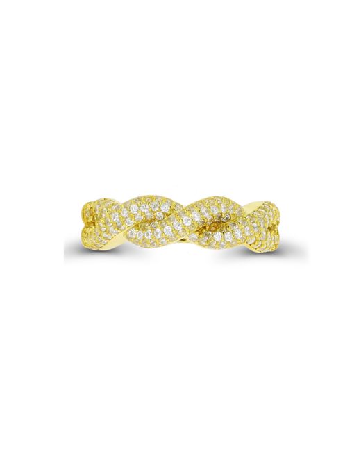 Macy's Cubic Zirconia Fashion Sterling and 14K Twisted Ring