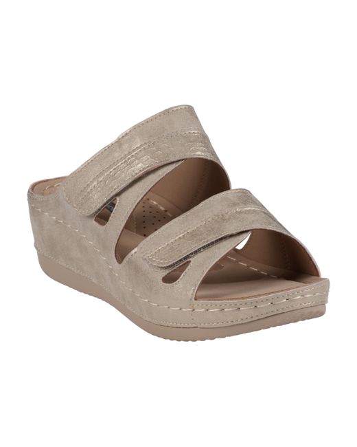 GC Shoes Double Band Wedge Sandals
