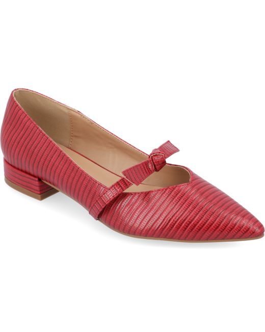 Journee Collection Cait Bow Mary Jane Pointed Toe Flats