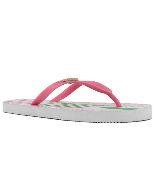 Juicy Couture Solo Flip Flops Green White