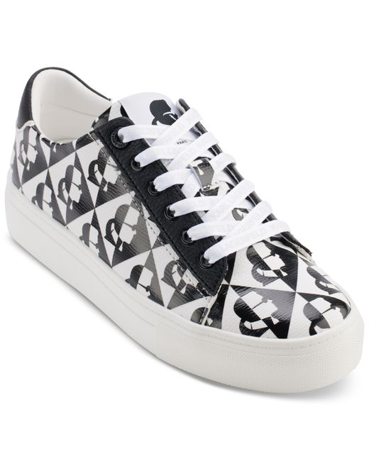 Karl Lagerfeld Cate Diamond Lace Up Sneakers White