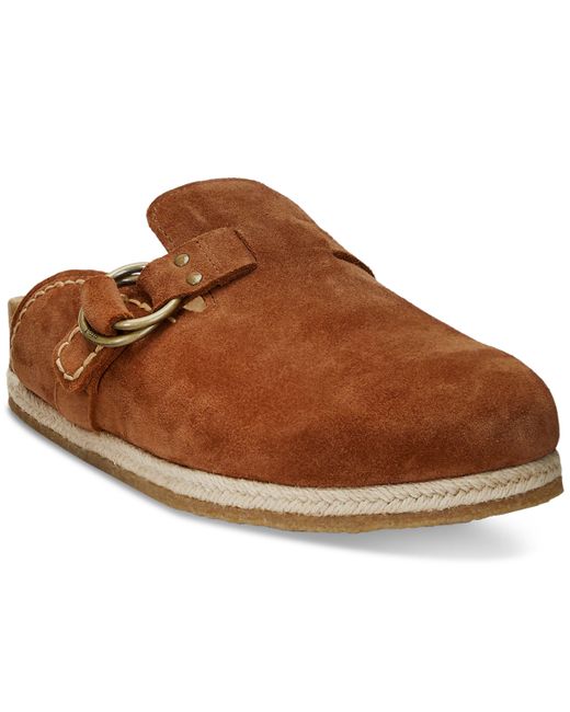 Polo Ralph Lauren Turbach Shearling-Lined Suede Slip-On Clogs