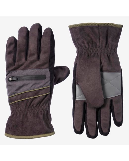 ISOTONER Signature Microsuede Water Repellent Gloves with Zipper Pouch