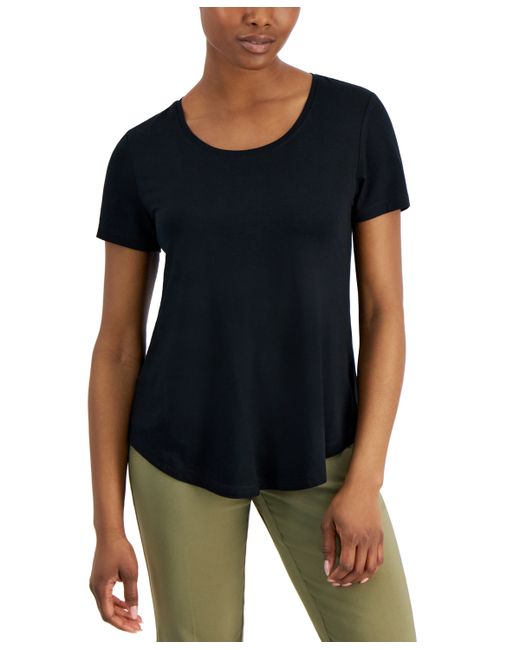 Jm Collection Petite Solid Rayon Span Short-Sleeve Top Created for
