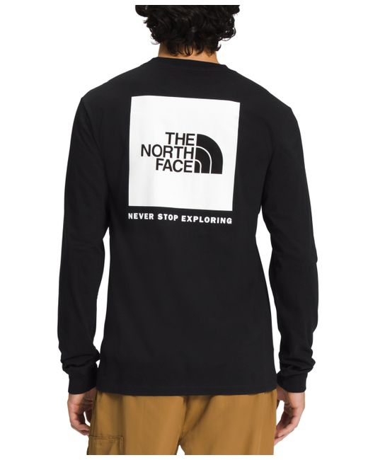 The North Face Box Nse Standard-Fit Logo Graphic Long-Sleeve T-Shirt White