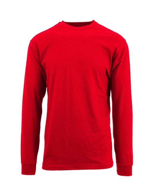 Galaxy By Harvic Egyptian Cotton-Blend Long Sleeve Crew Neck Tee