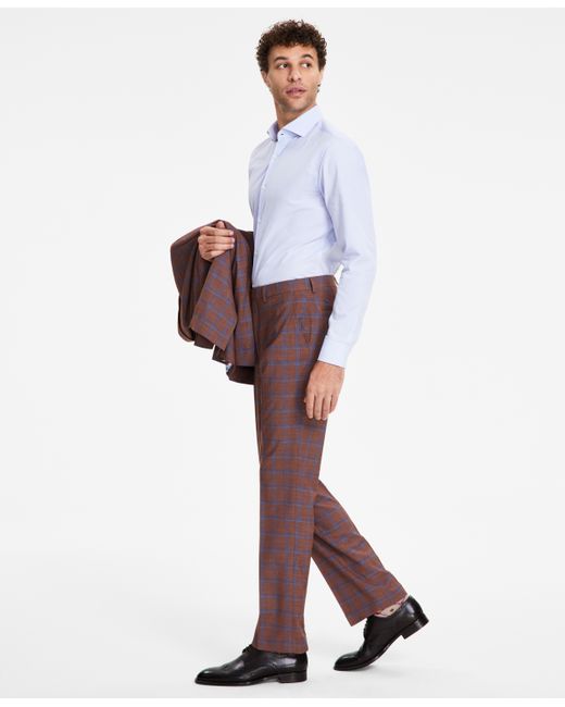 Tayion Collection Classic-Fit Plaid Suit Pants
