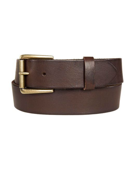 Lucky Brand Leather Jean Belt with Roller Buckle and Rivets