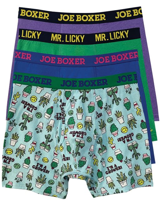 Joe Boxer Cactus Cotton Stretch Boxer Briefs Pack of 4