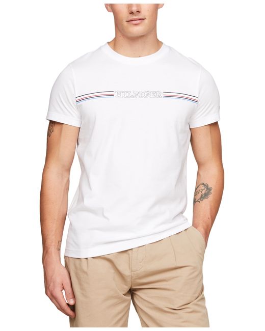 Tommy Hilfiger Slim-Fit Stripe Logo T-Shirt