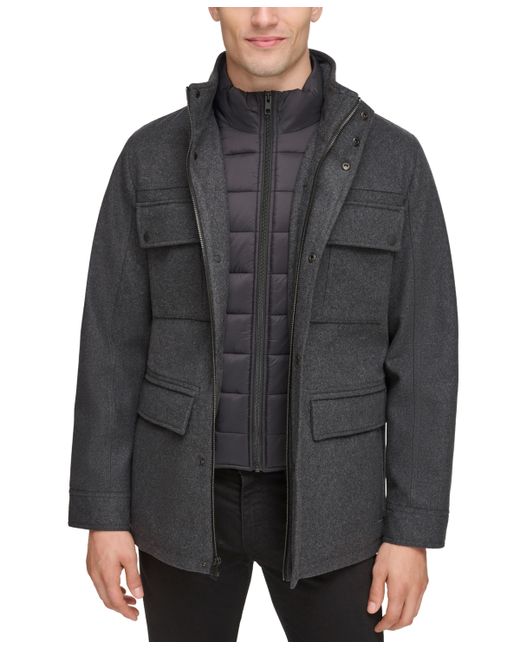Guess Water-Repellent Jacket with Zip-Out Quilted Puffer Bib