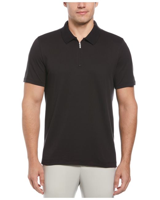 Perry Ellis Classic-Fit Stretch Split Colorblocked 1/4-Zip Polo Shirt